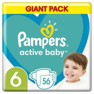 Pampers Active Baby 6 13-18 kg 56ks - cena, porovnanie
