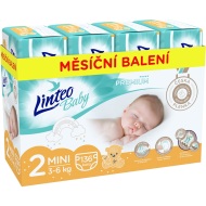 Linteo Plienky Baby Prémium MINI 2 3-6 kg 136ks - cena, porovnanie