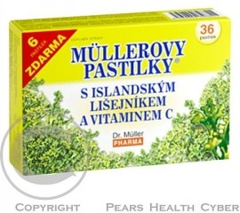 Dr. Muller Müllerove pastilky s Islandským Lišajníkom a Vitamínom C 36ks