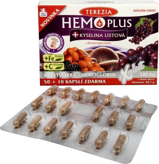Terezia Company Hemoplus + kyselina listová 60tbl cena od 9,40 ...
