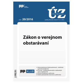 UZZ 20 2016 Zákon o verejnom obstarávaní