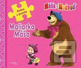 Máša a medveď - Maliarka Máša - Kniha s puzzle