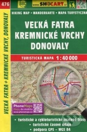 Veľká Fatra, Kremnické vrchy, Donovaly 1:40T turistická mapa 476