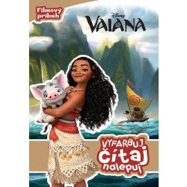 Vaiana - Vyfarbuj, čítaj, nalepuj