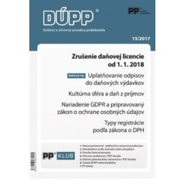 DUPP 15/2017 Zrušenie daňovej licencie od 1. 1. 2018