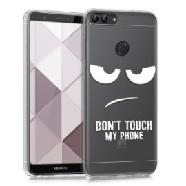 Kwmobile Priehľadné púzdro s dizajnom don't touch my phone Huawei P Smart