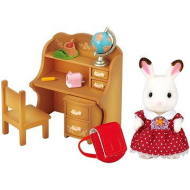 Sylvanian Families Nábytok chocolate králikov - sestra pri písacom stole so stoličkou - cena, porovnanie