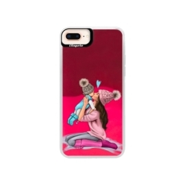 iSaprio Pink Kissing Mom Brunette and Boy Apple iPhone 8 Plus