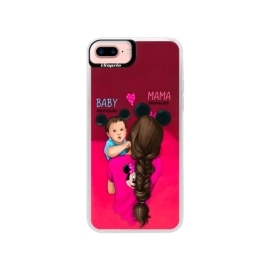 iSaprio Pink Mama Mouse Brunette and Boy Apple iPhone 7 Plus