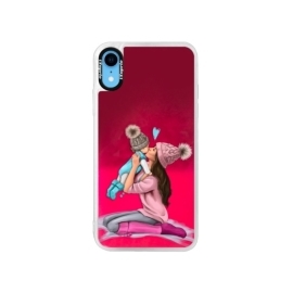 iSaprio Pink Kissing Mom Brunette and Boy Apple iPhone XR