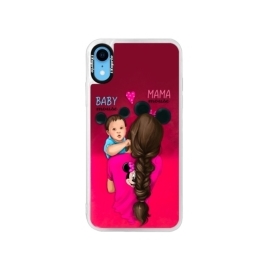 iSaprio Pink Mama Mouse Brunette and Boy Apple iPhone XR