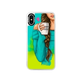 iSaprio Blue My Coffe and Brunette Girl Apple iPhone XS