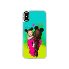 iSaprio Blue Mama Mouse Brunette and Boy Apple iPhone XS