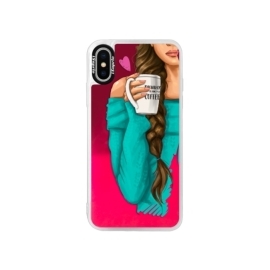 iSaprio Pink My Coffe and Brunette Girl Apple iPhone XS