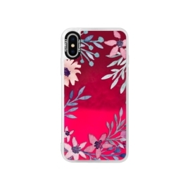 iSaprio Pink Leaves and Flowers Apple iPhone X