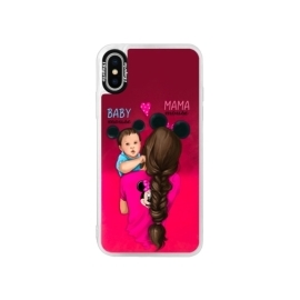 iSaprio Pink Mama Mouse Brunette and Boy Apple iPhone X