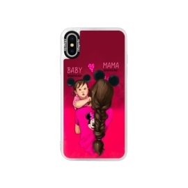 iSaprio Pink Mama Mouse Brunette and Girl Apple iPhone XS