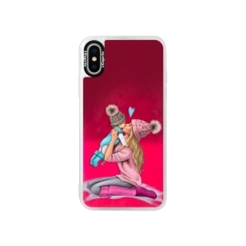 iSaprio Pink Kissing Mom Blond and Boy Apple iPhone X