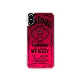 iSaprio Pink Transparent Black Jack Apple iPhone X