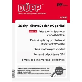 DUPP 1/2020 Zálohy - účtovný a daňový pohľad