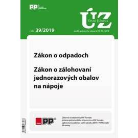 UZZ 39/2019 Zákon o odpadoch, Zákon o zálohovaní jednorazových obalov na nápoje