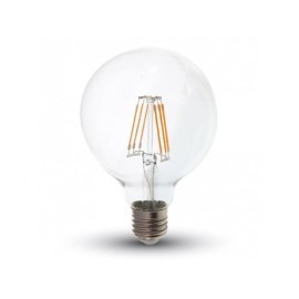 V-Tac PRO SAMSUNG LED žiarovka E27 G125 6W teplá biela filament