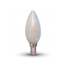 V-Tac LED žiarovka E14 C37 4W teplá biela frost filament stmievateľná