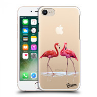 Picasee Silikónový prehľadný obal pre Apple iPhone 7 - Flamingos couple - cena, porovnanie