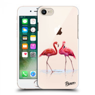 Picasee Silikónový prehľadný obal pre Apple iPhone 8 - Flamingos couple - cena, porovnanie