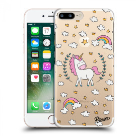 Picasee Silikónový prehľadný obal pre Apple iPhone 7 Plus - Unicorn star heaven