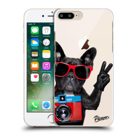 Picasee Silikónový prehľadný obal pre Apple iPhone 8 Plus - French Bulldog