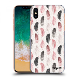 Picasee Silikónový prehľadný obal pre Apple iPhone X/XS - Feather 2