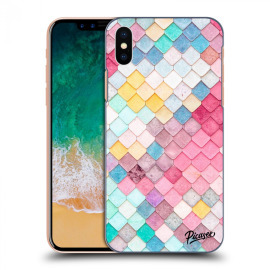 Picasee Silikónový prehľadný obal pre Apple iPhone X/XS - Colorful roof