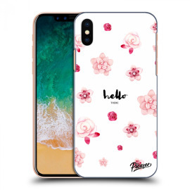 Picasee Silikónový prehľadný obal pre Apple iPhone X/XS - Hello there