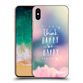 Picasee Silikónový prehľadný obal pre Apple iPhone X/XS - Think happy be happy