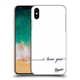 Picasee Silikónový prehľadný obal pre Apple iPhone X/XS - I love you