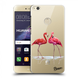 Picasee Silikónový prehľadný obal pre Huawei P9 Lite 2017 - Flamingos couple