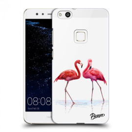 Picasee Silikónový prehľadný obal pre Huawei P10 Lite - Flamingos couple