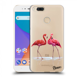 Picasee Silikónový prehľadný obal pre Xiaomi Mi A1 Global - Flamingos couple