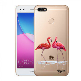 Picasee Silikónový prehľadný obal pre Huawei P9 Lite Mini - Flamingos couple