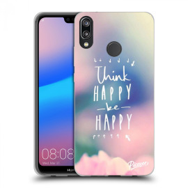 Picasee Silikónový čierny obal pre Huawei P20 Lite - Think happy be happy