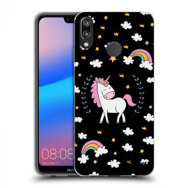 Picasee Silikónový čierny obal pre Huawei P20 Lite - Unicorn star heaven