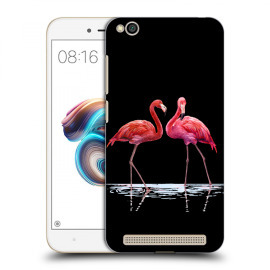 Picasee Silikónový čierny obal pre Xiaomi Redmi 5A - Flamingos couple