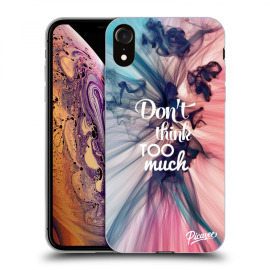 Picasee Silikónový čierny obal pre Apple iPhone XR - Don't think TOO much