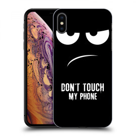 Picasee Silikónový čierny obal pre Apple iPhone XS Max - Don't Touch My Phone