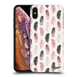 Picasee Silikónový čierny obal pre Apple iPhone XS Max - Feather 2