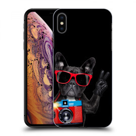 Picasee Silikónový čierny obal pre Apple iPhone XS Max - French Bulldog