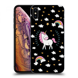 Picasee Silikónový čierny obal pre Apple iPhone XS Max - Unicorn star heaven