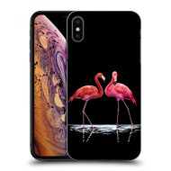 Picasee Silikónový čierny obal pre Apple iPhone XS Max - Flamingos couple - cena, porovnanie