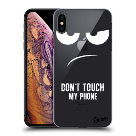 Picasee Silikónový prehľadný obal pre Apple iPhone XS Max - Don't Touch My Phone